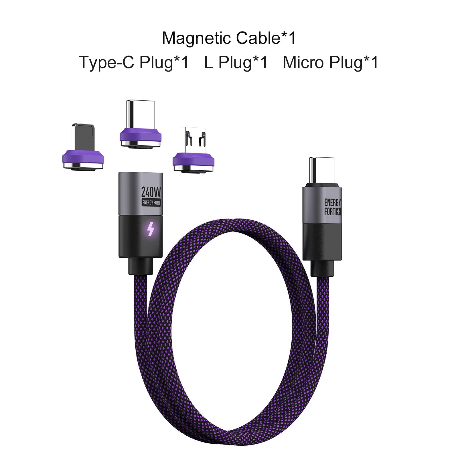 Câble de charge magnétique 240W – Ultra résistant & rapide