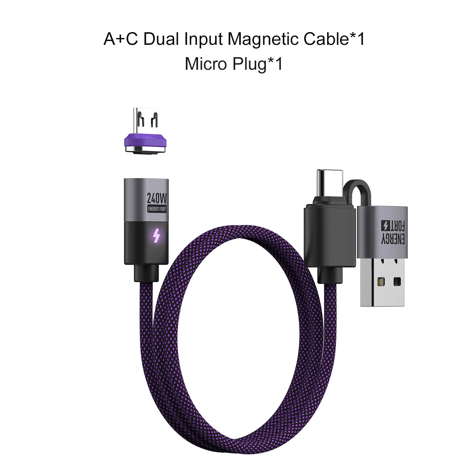 Câble de charge magnétique 240W – Ultra résistant & rapide