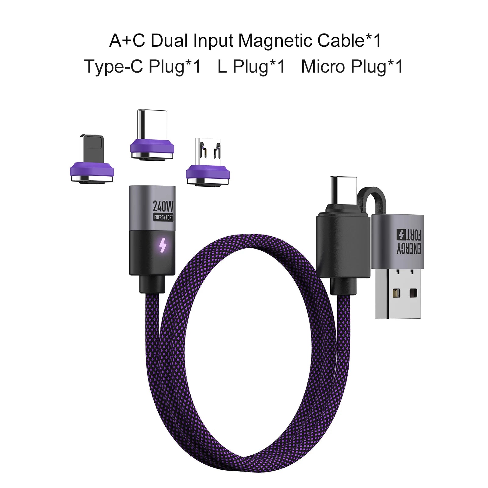Câble de charge magnétique 240W – Ultra résistant & rapide